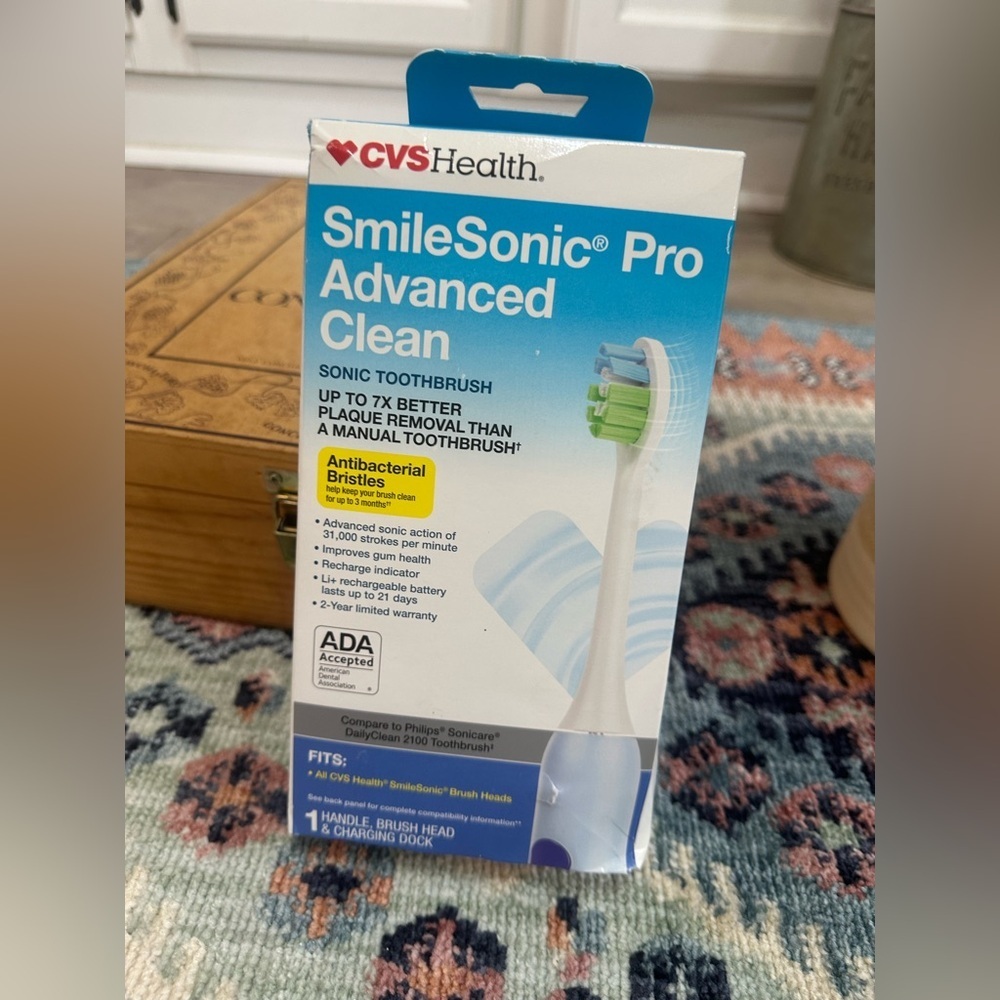 New CVS Health Smile Sonic Pro Advanced Electric Toothbrush Clean Sonic - Picture 12 of 14